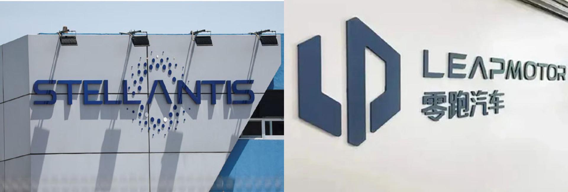 知情人士透露，欧洲汽车巨头斯泰兰蒂斯集团（左）正与中国车企零跑汽车（右）探讨在加拿大生产电动车的可能性。