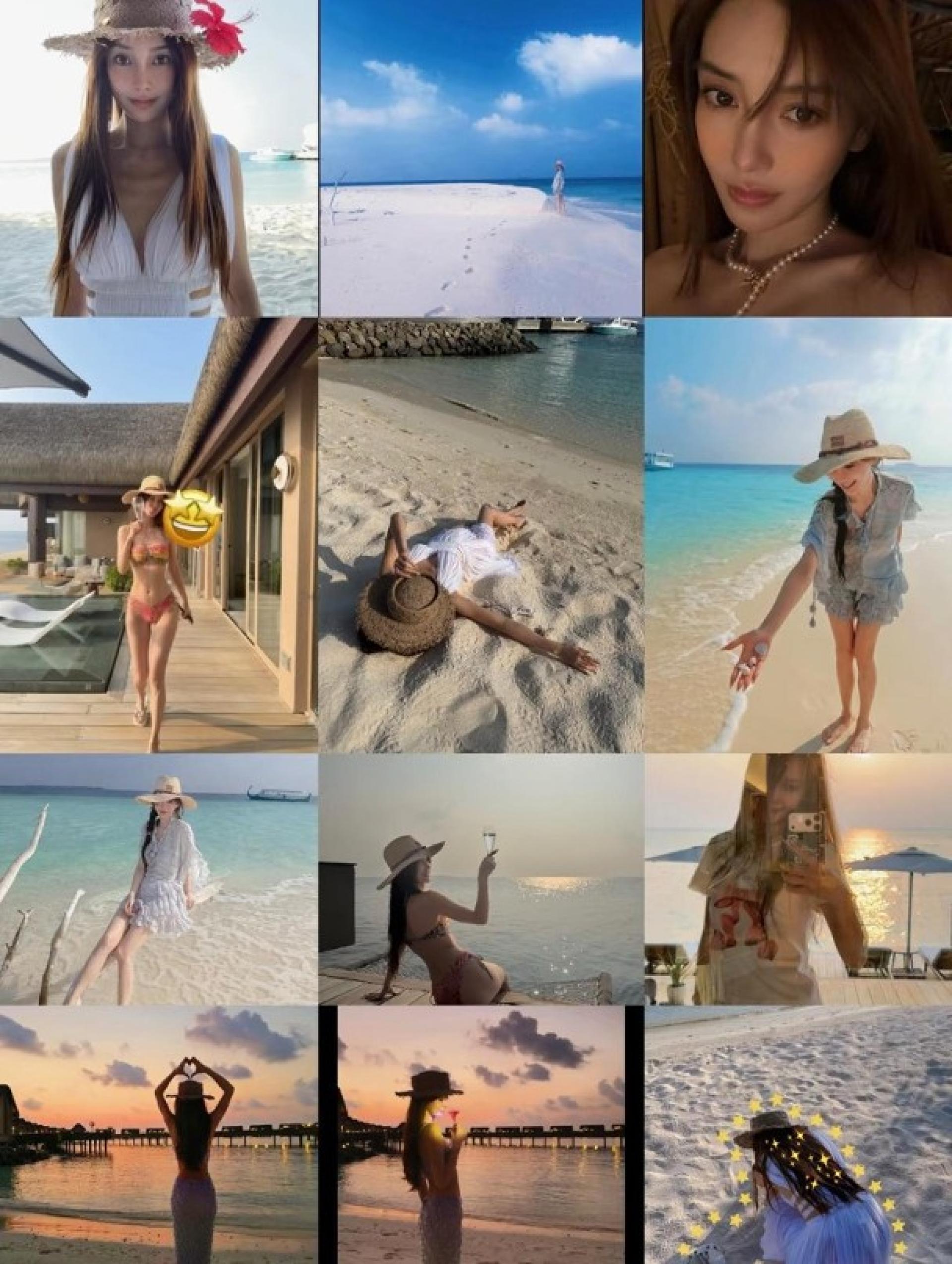 Baby贴出12宫格相，激罕晒比基尼惹热议。