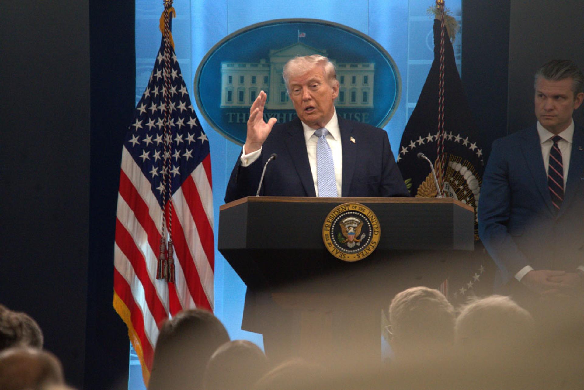 特朗普又口出狂言。（图：新华社）