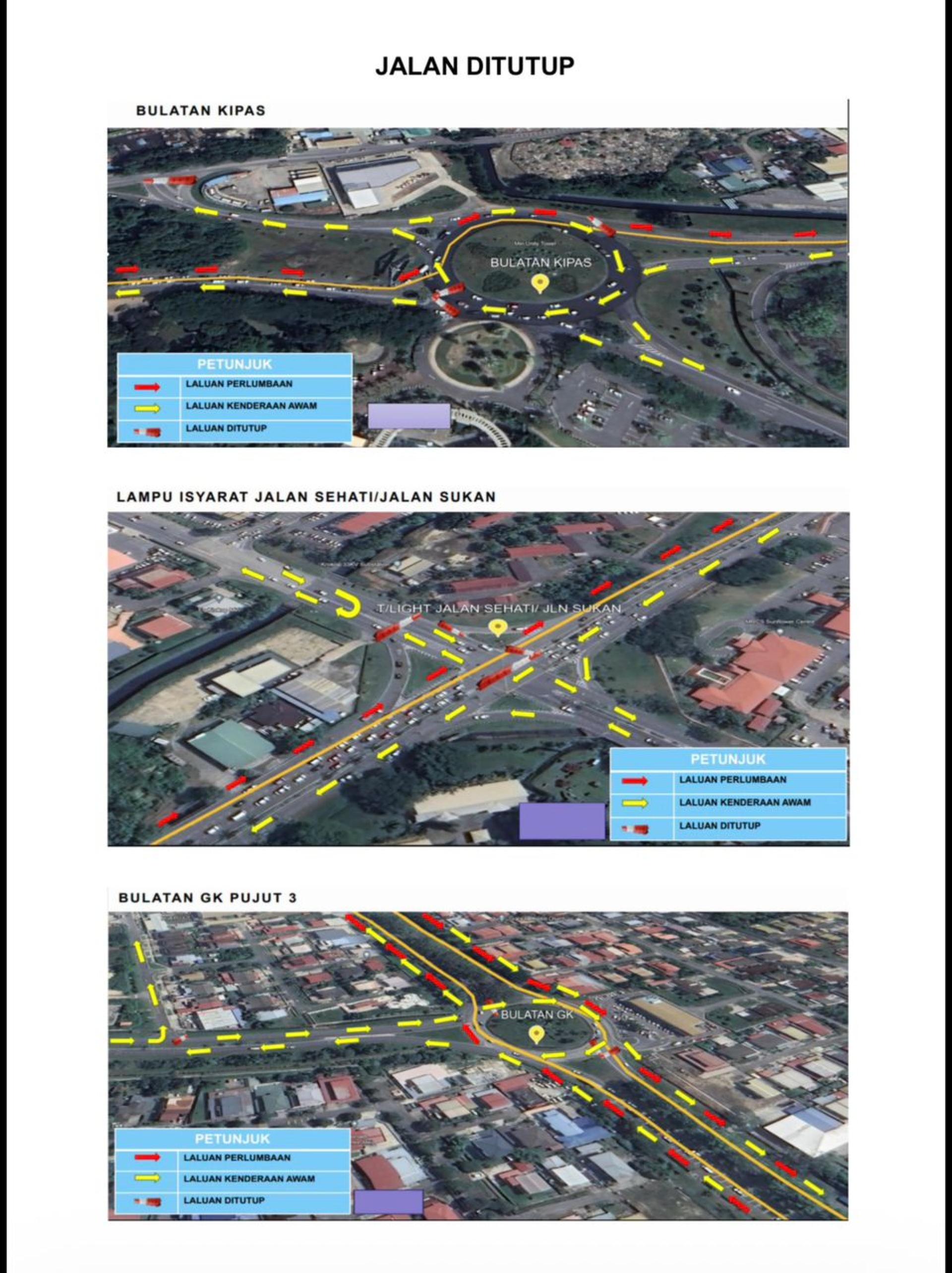 配合2026年美里马拉松，多条市区主要道路将于周日凌晨起分阶段封闭。