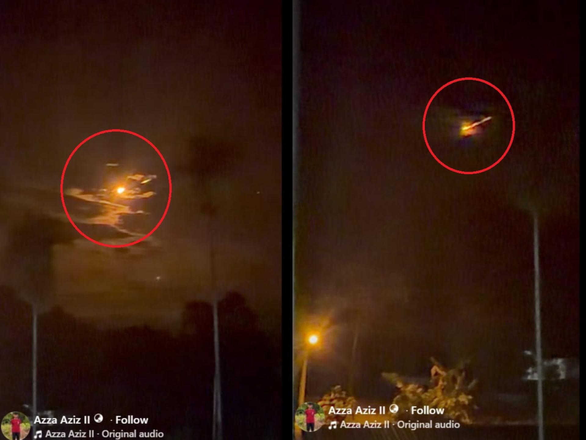 网传砂拉越上空在7日出现疑似太空碎片。