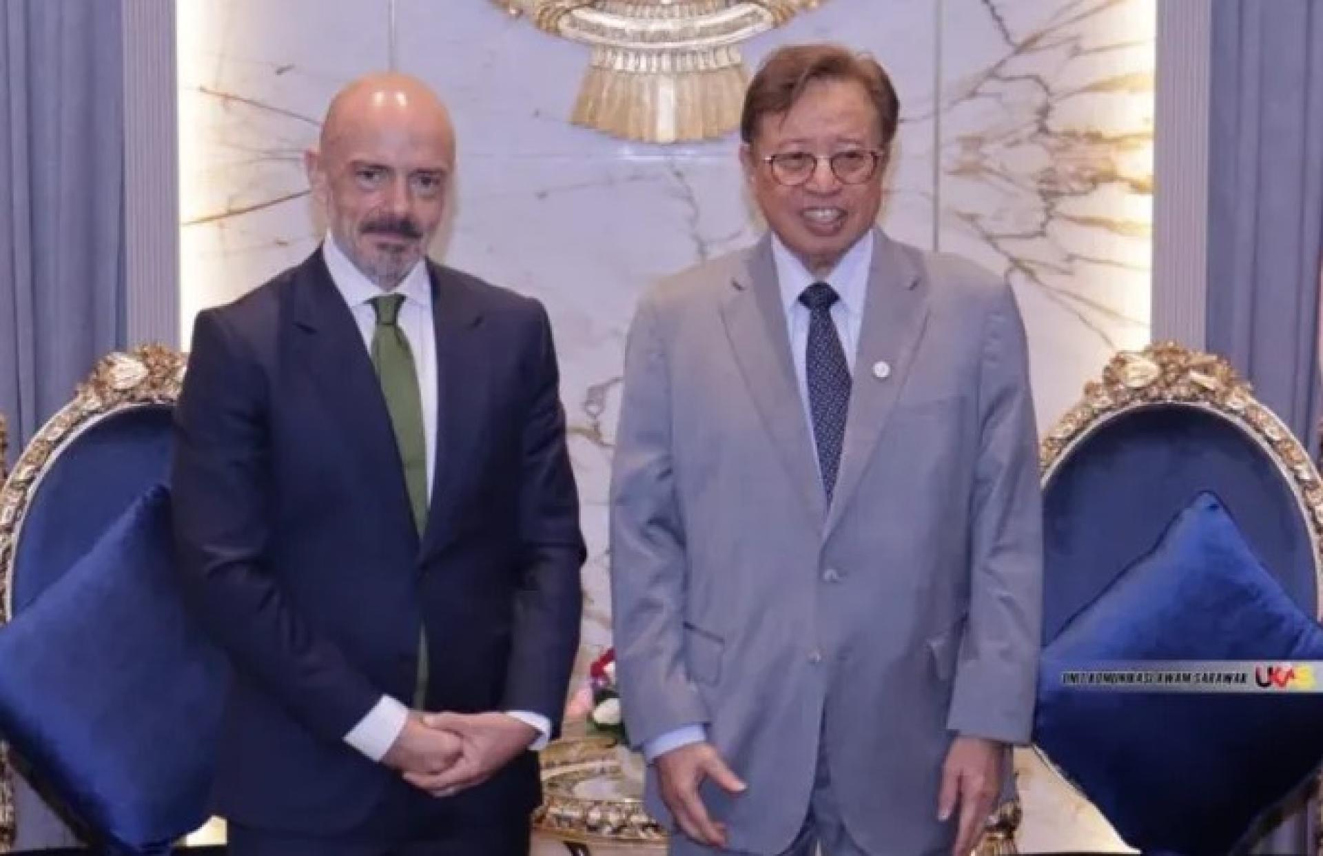 砂拉越与意大利探讨加强在航空航天及可再生能源等先进产业领域的合作。（照片：砂拉越公共通讯单位）