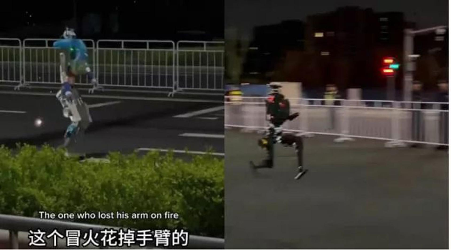 现场观众拍摄并流出的原始影片，却呈现出许多机器人“翻车现场”。