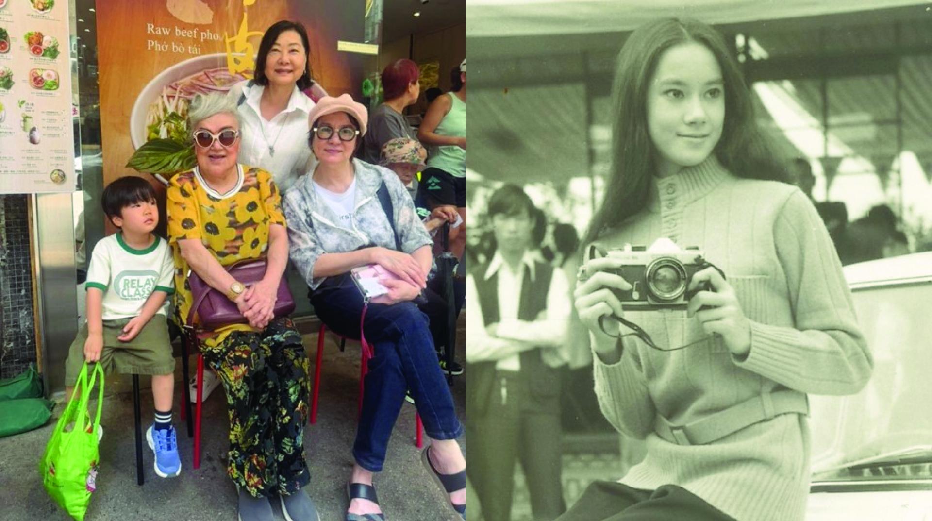 苗可秀1970年代在香港红极一时，当时被誉为“嘉禾公主”（右图），近日自加拿大回香港（左图右1）。