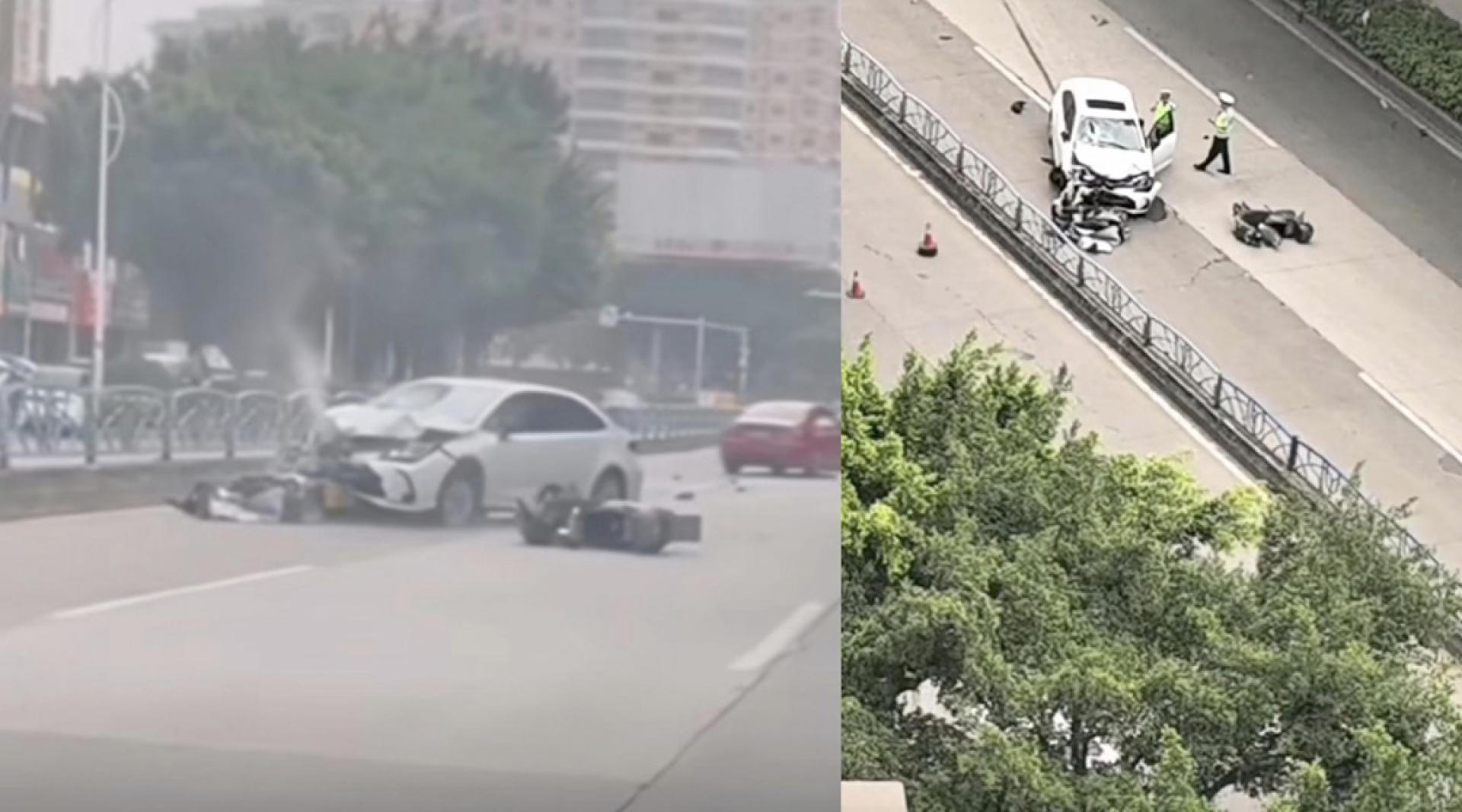 福建南安市水头镇一路段19日发生一起车祸，肇事车辆逆行后撞倒多人，事故造成2死1伤。