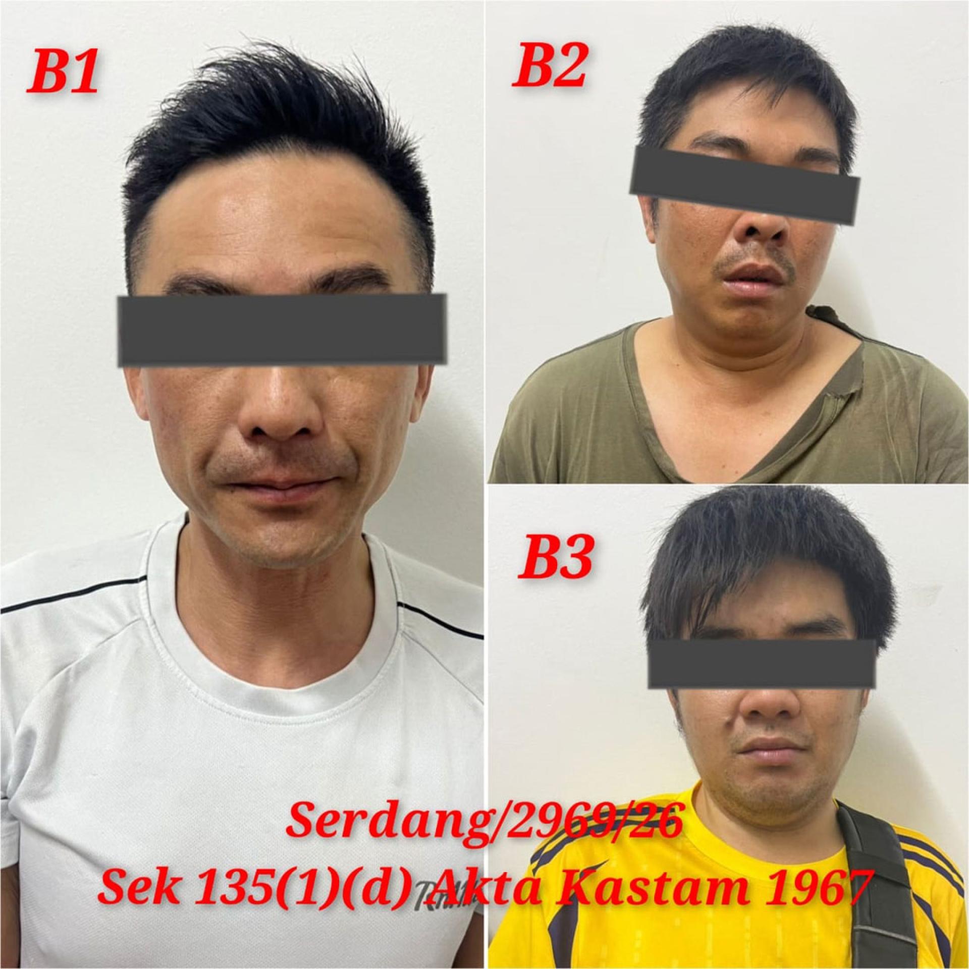 3名男子在行动中被扣留。