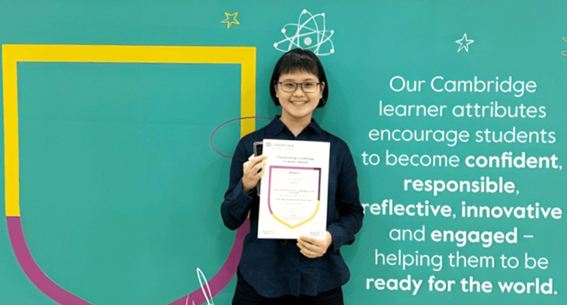 剑桥国际A水平考试生物科全球最高分得主郑宜悠。