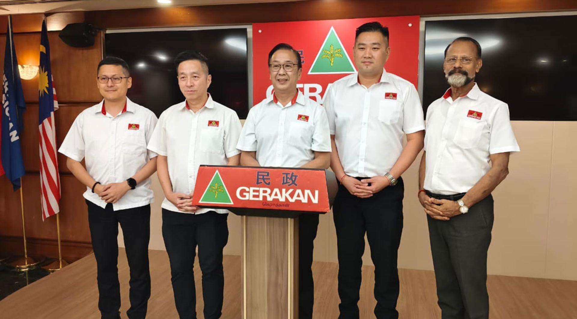 民政党将于下月杪举办备战大会，召集各层级领袖细商选举准备工作。左起为李文轩、胡栋强、刘华才、黄佳祯及巴拉美斯华兰。