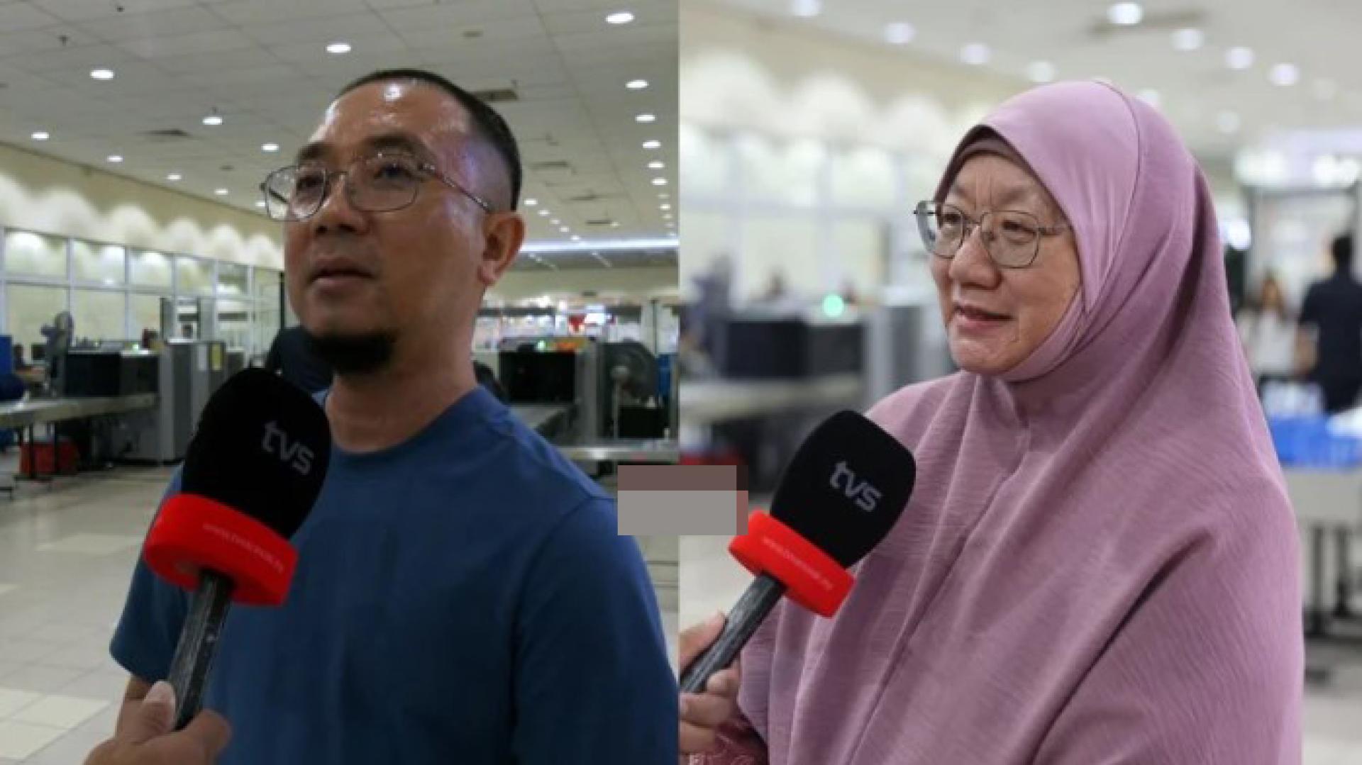 Johar与Mariam周一在美里机场接受TVS访问。