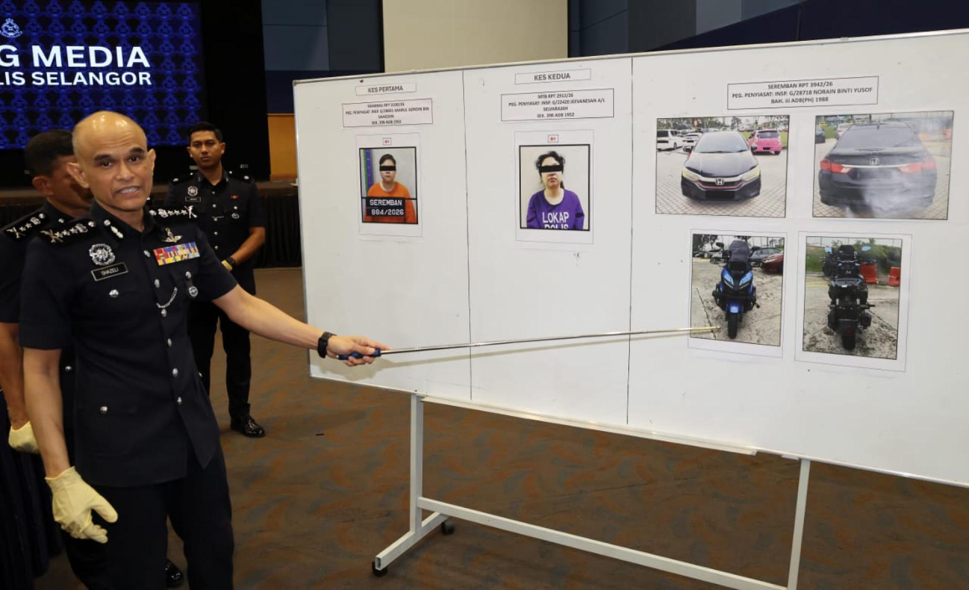 沙兹礼：警方在两项行动中，逮捕两名国内外女子助查。