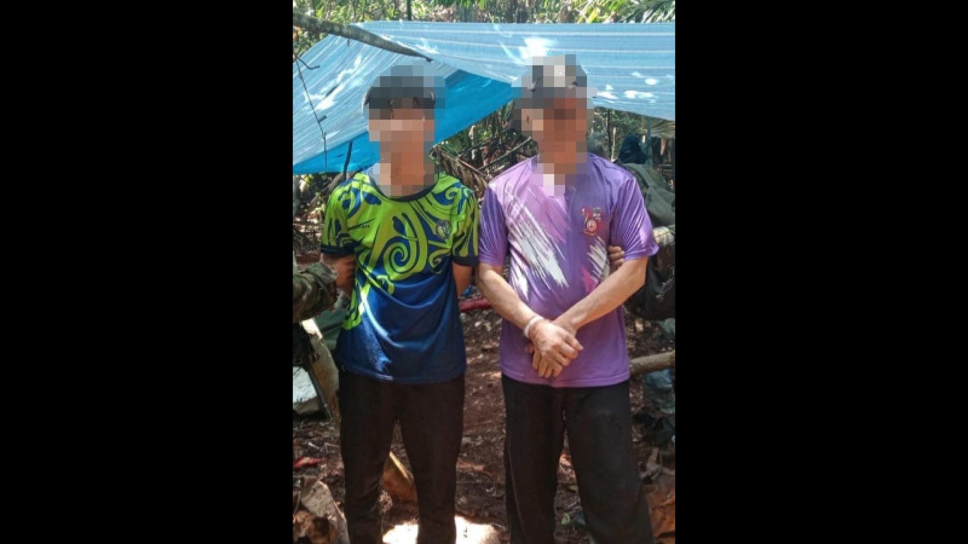 涉嫌盗取沉香木的嫌疑人。